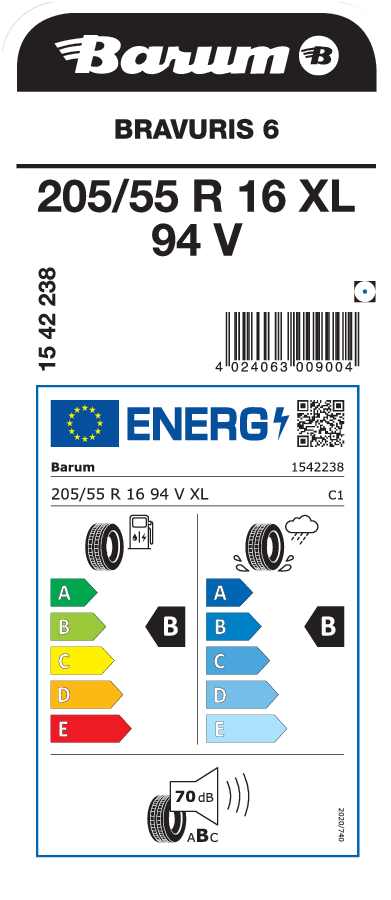 BARUM BRAVURIS 6 205/55 R 16 XL 094V