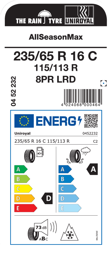 UNIROYAL AllSeasonMax 195/60 R 16 C 099/097H