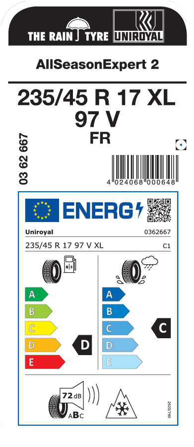UNIROYAL AllSeasonExpert 2 235/45 R 17 XL 097V