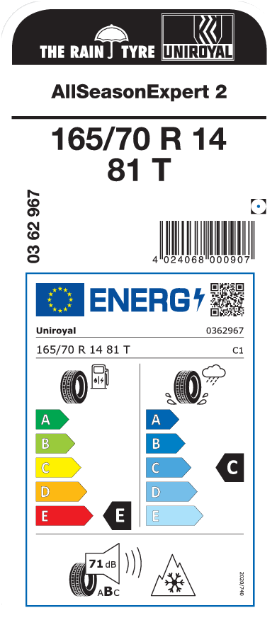 UNIROYAL AllSeasonExpert 2 165/70 R 14 081T