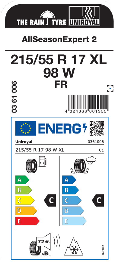 UNIROYAL AllSeasonExpert 2 215/55 R 17 XL 098W