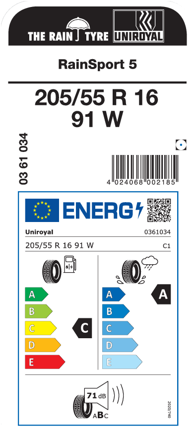 UNIROYAL RainSport 5 205/55 R 16 091W