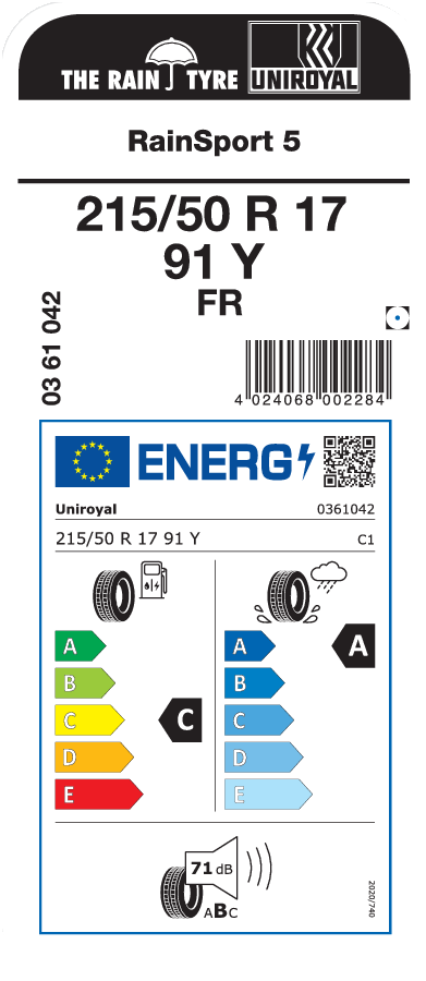 UNIROYAL RainSport 5 215/50 R 17 091Y