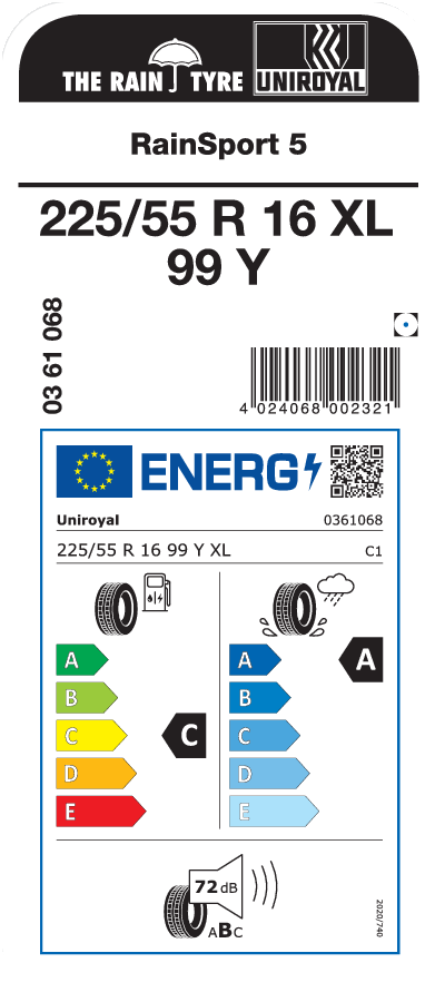 UNIROYAL RainSport 5 225/55 R 16 XL 099Y