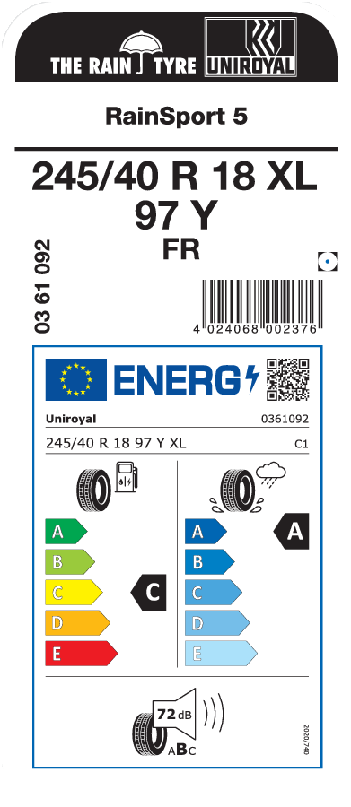 UNIROYAL RainSport 5 245/40 R 18 XL 097Y