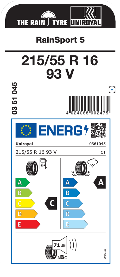 UNIROYAL RainSport 5 215/55 R 16 093V