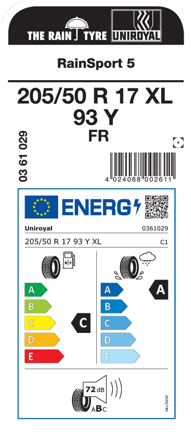 UNIROYAL RainSport 5 205/50 R 17 XL 093Y