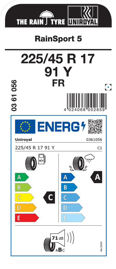 UNIROYAL RainSport 5 225/45 R 17 091Y