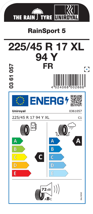 UNIROYAL RainSport 5 225/45 R 17 XL 094Y