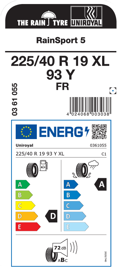 UNIROYAL RainSport 5 225/40 R 19 XL 093Y