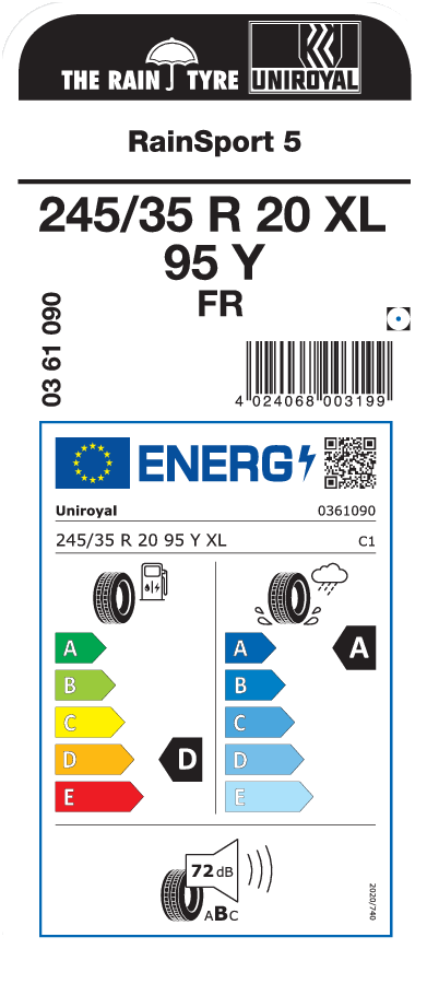 UNIROYAL RainSport 5 245/35 R 20 XL 095Y