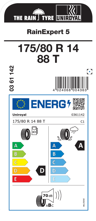UNIROYAL RainExpert 5 175/80 R 14 088T