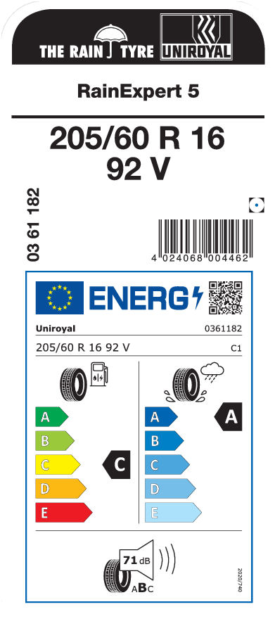 UNIROYAL RainExpert 5 205/60 R 16 092V