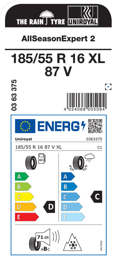 UNIROYAL AllSeasonExpert 2 185/55 R 16 XL 087V