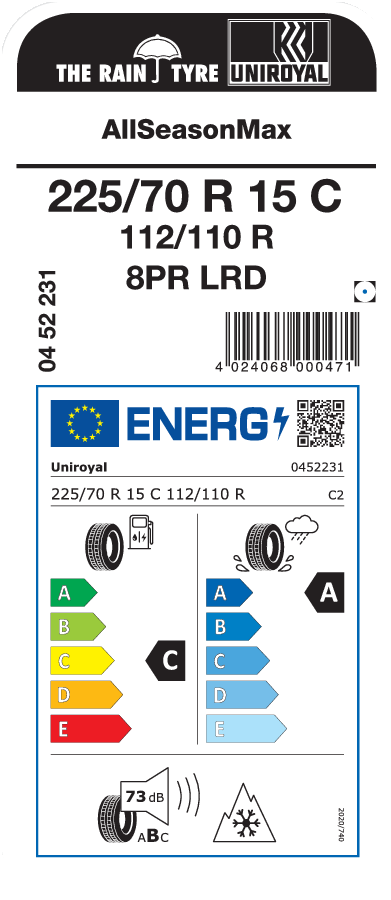 UNIROYAL AllSeasonMax 205/65 R 15 C 102/100T
