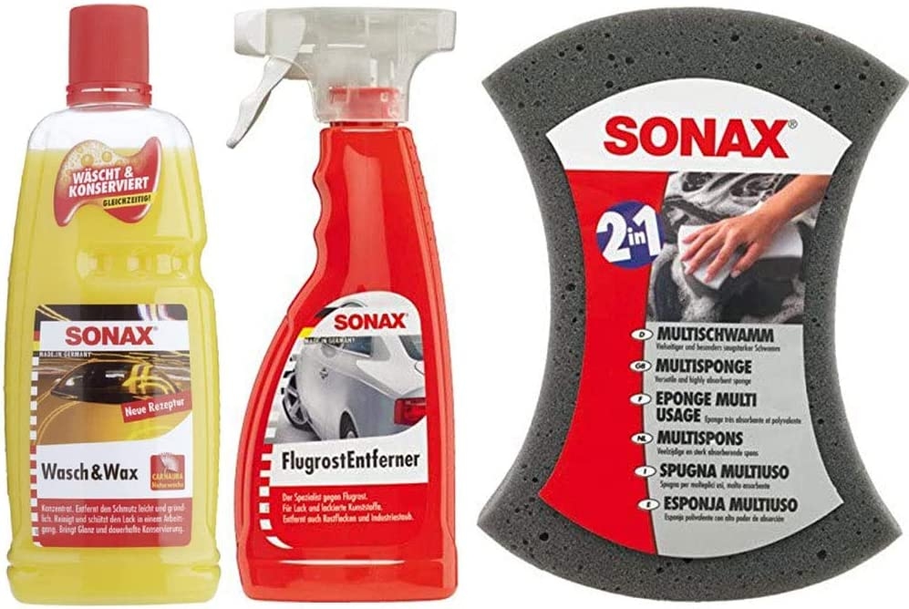 SONAX Wash+Wax Glanz Konservierung MultiSchwamm FlugrostEntferner Reinigung
