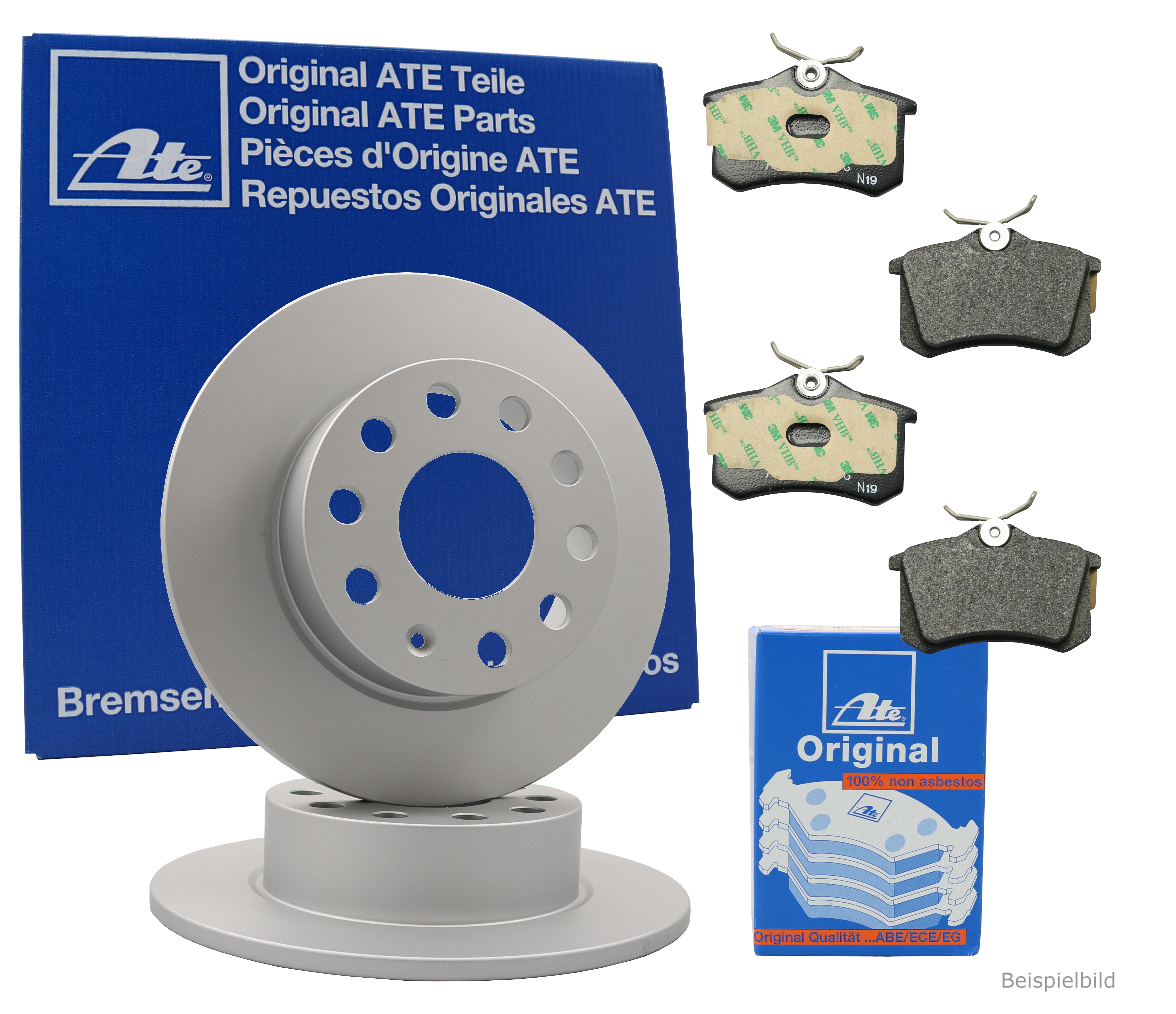 ATE Bremsenset hinten Bremsscheiben + Bremsbeläge VW PASSAT