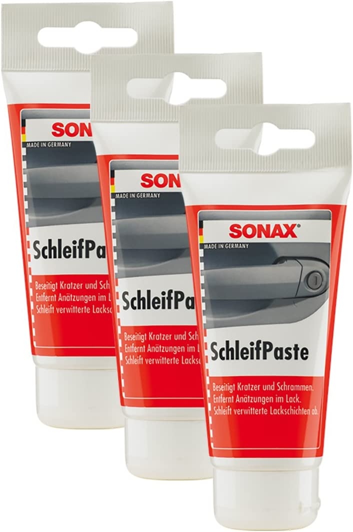 SONAX 03201000 Schleifpaste Silikonfrei Schleifpolitur 3x75ml