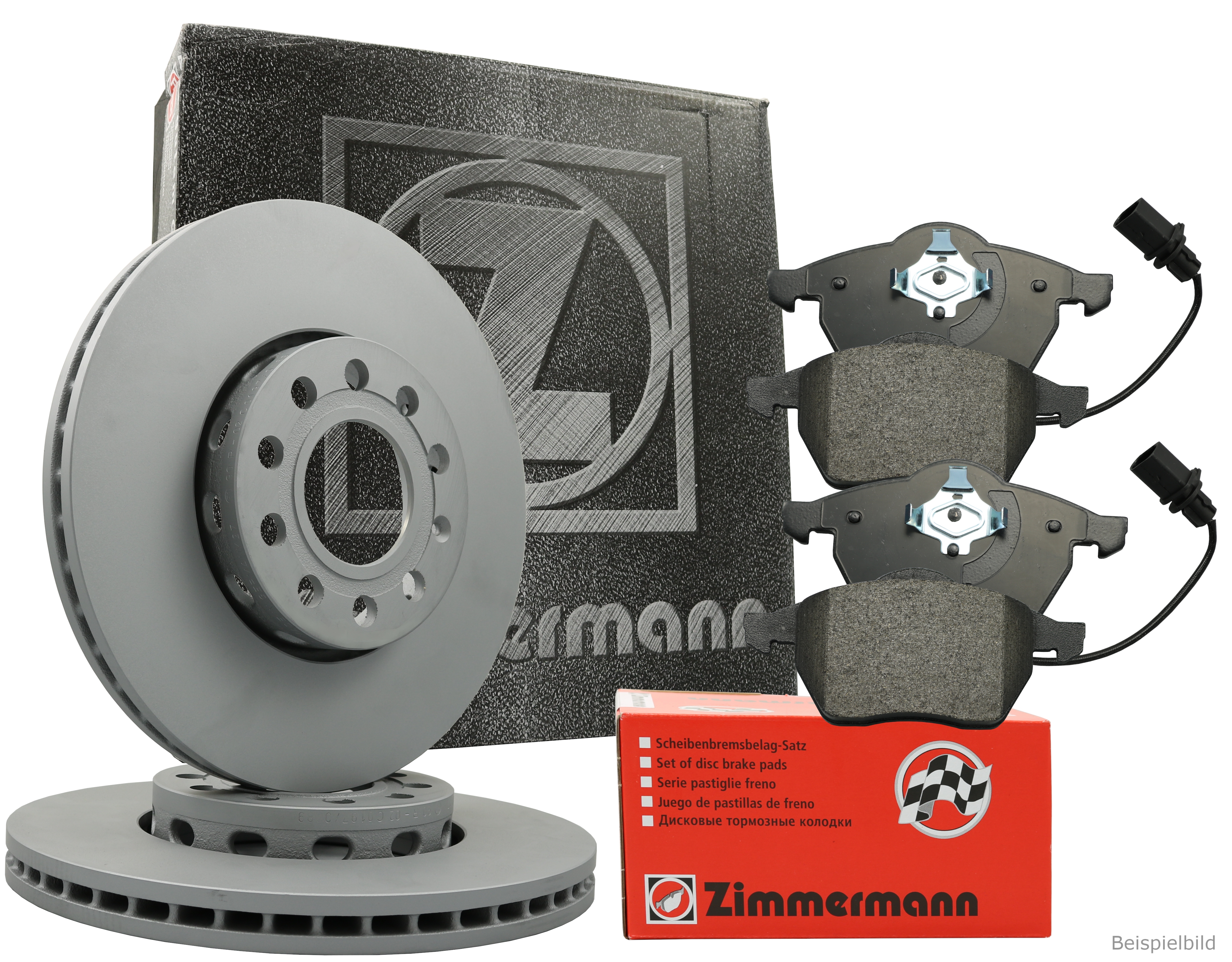ZIMMERMANN Bremsenset Bremsscheiben + Bremsbel&auml;ge vorne VW Tiguan
