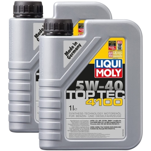 Liqui Moly 2x 1L 3700 Top Tec 4100 5W-40 Motor&ouml;l &Ouml;l Getriebe&ouml;l Benzin Diesel