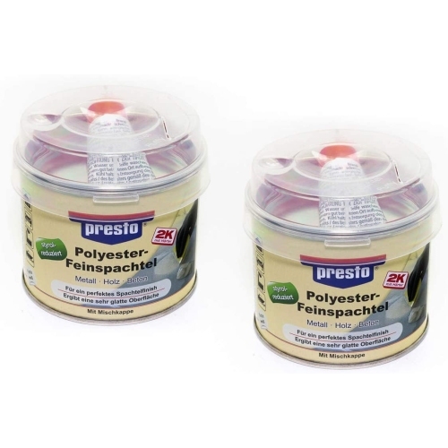 Presto Polyester Feinspachtel 2x 250g Spachtelmasse Metall Holz Beton F&uuml;llstoff