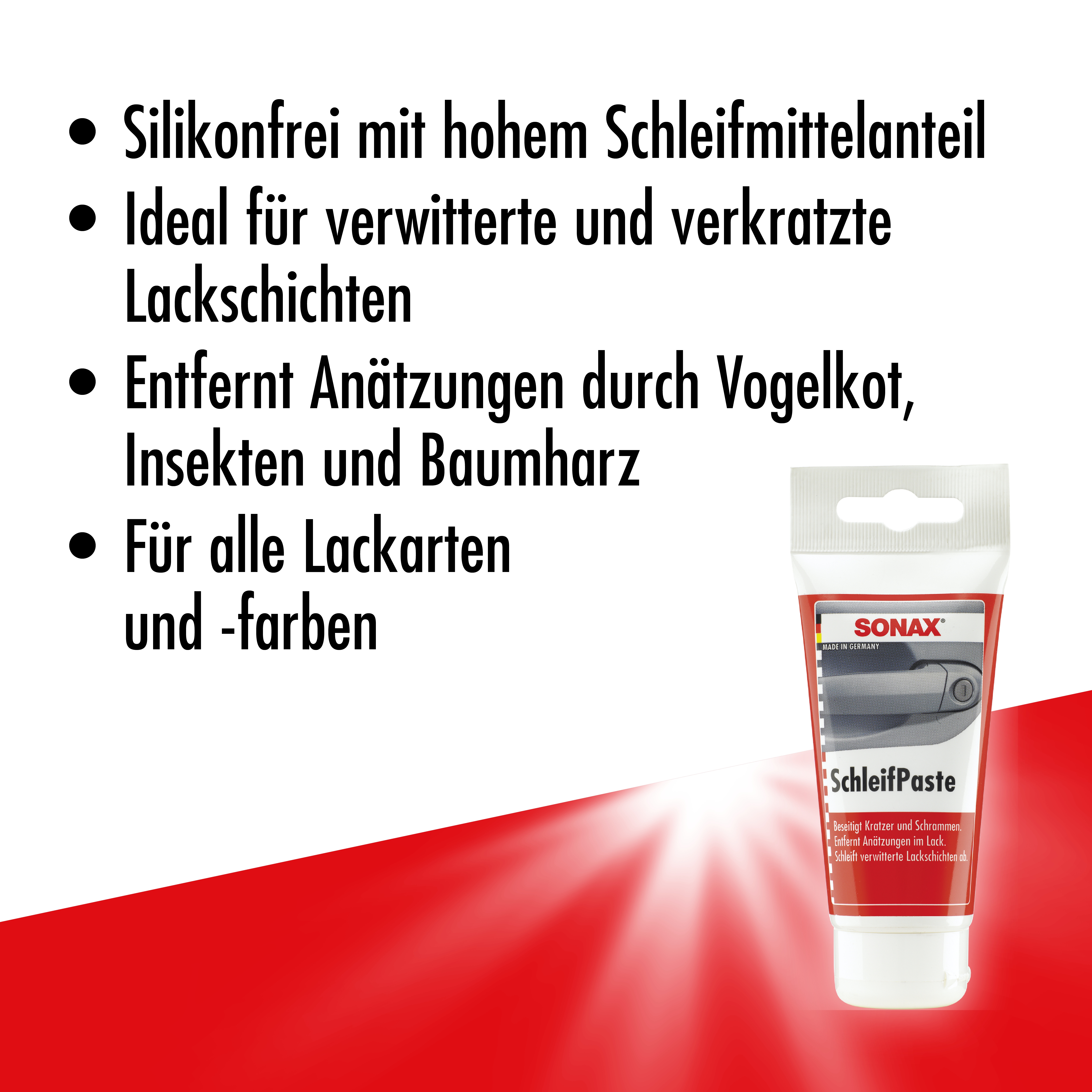 SONAX 03201000 Schleifpaste Silikonfrei Schleifpolitur 3x75ml