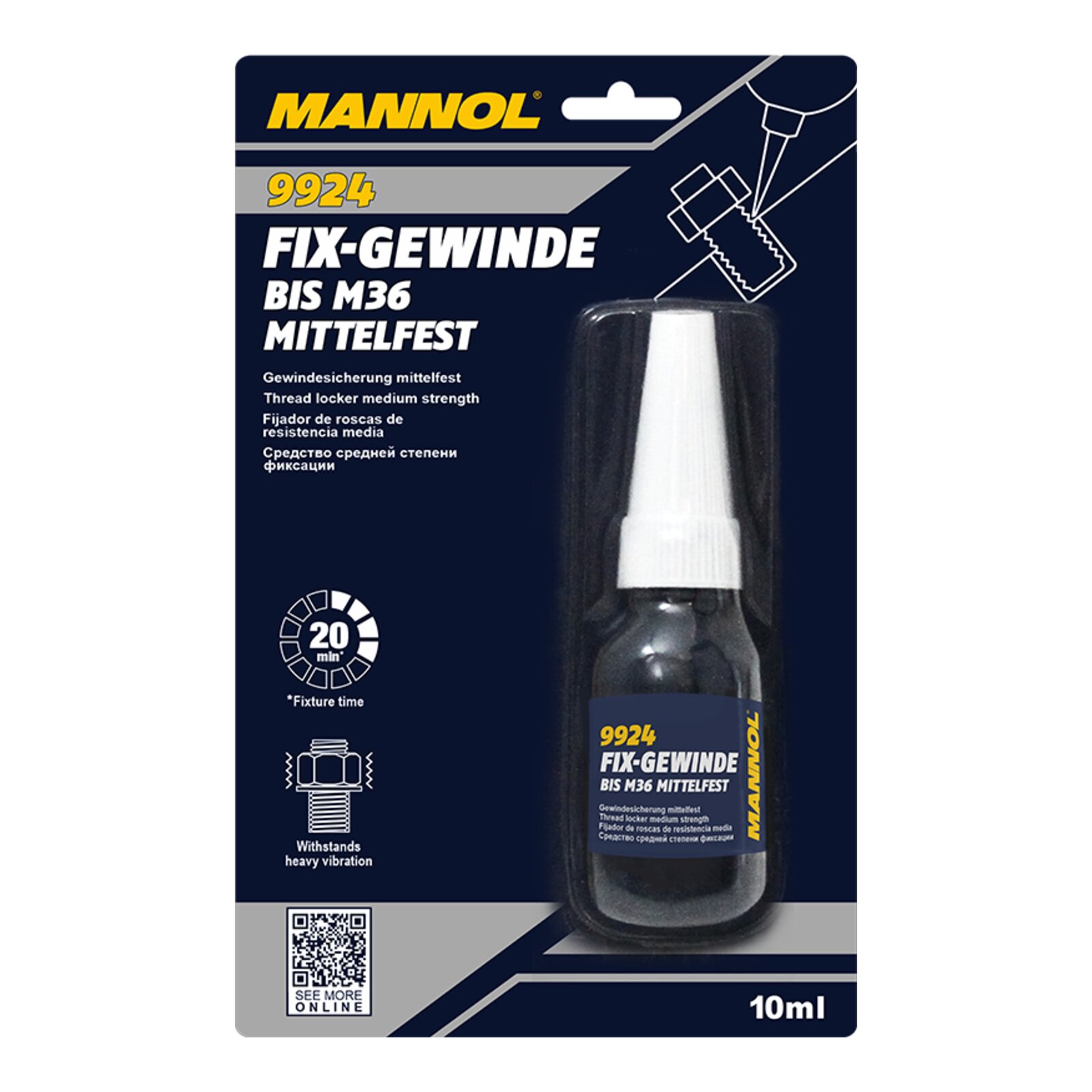 MANNOL 9924 Schraubensicherung Fix-Gewinde mittelfest 10 ml