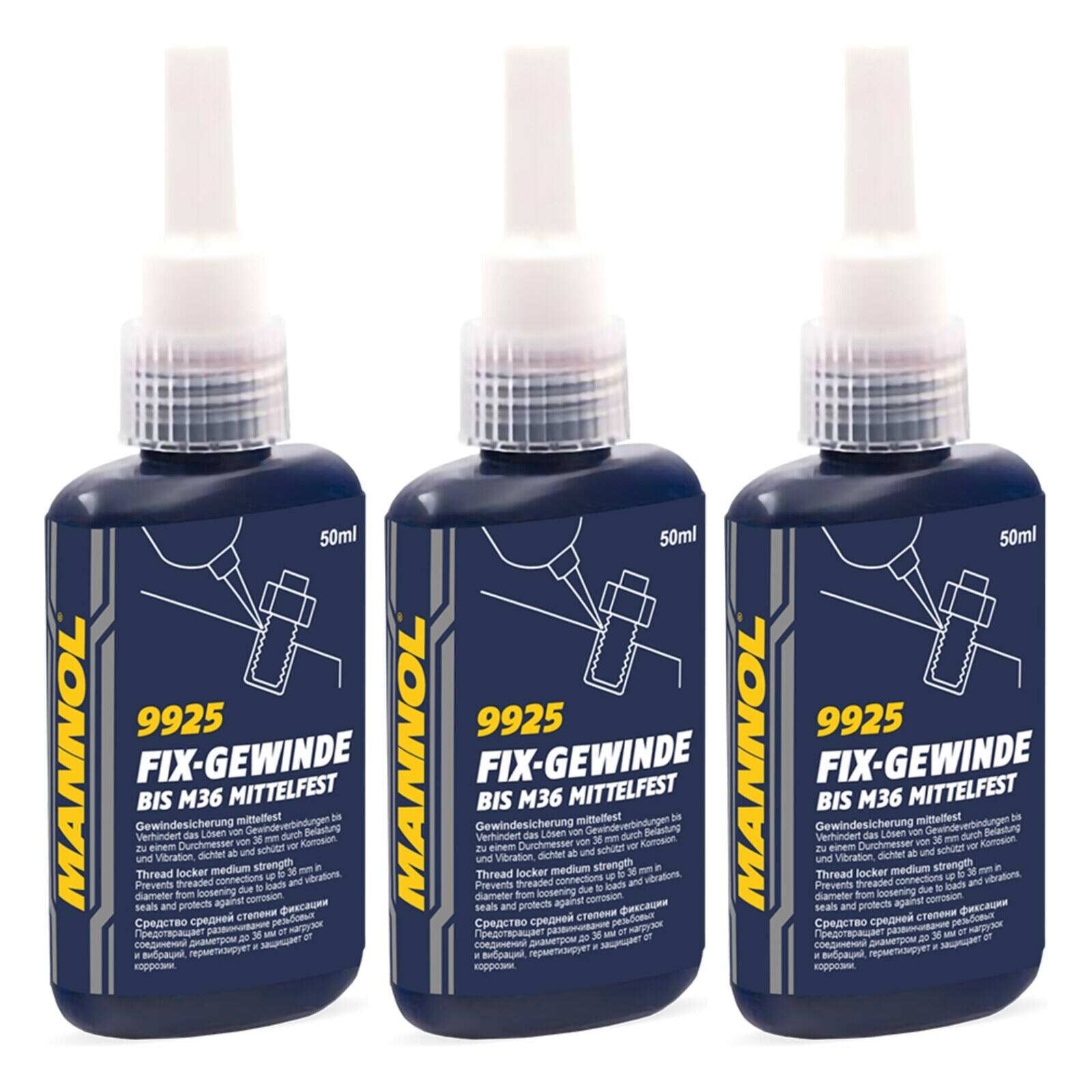 MANNOL 9925 Schraubensicherung Fix-Gewinde mittelfest 3x 50 ml