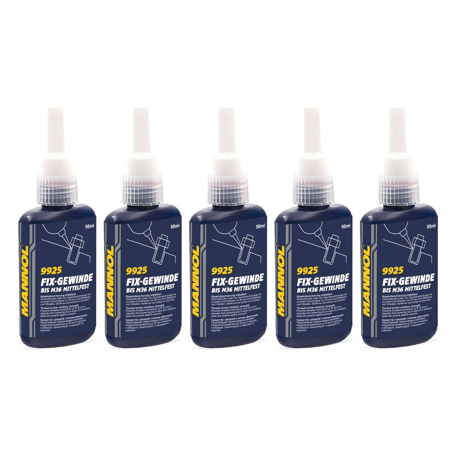 MANNOL 9925 Schraubensicherung Fix-Gewinde mittelfest 5x 50 ml