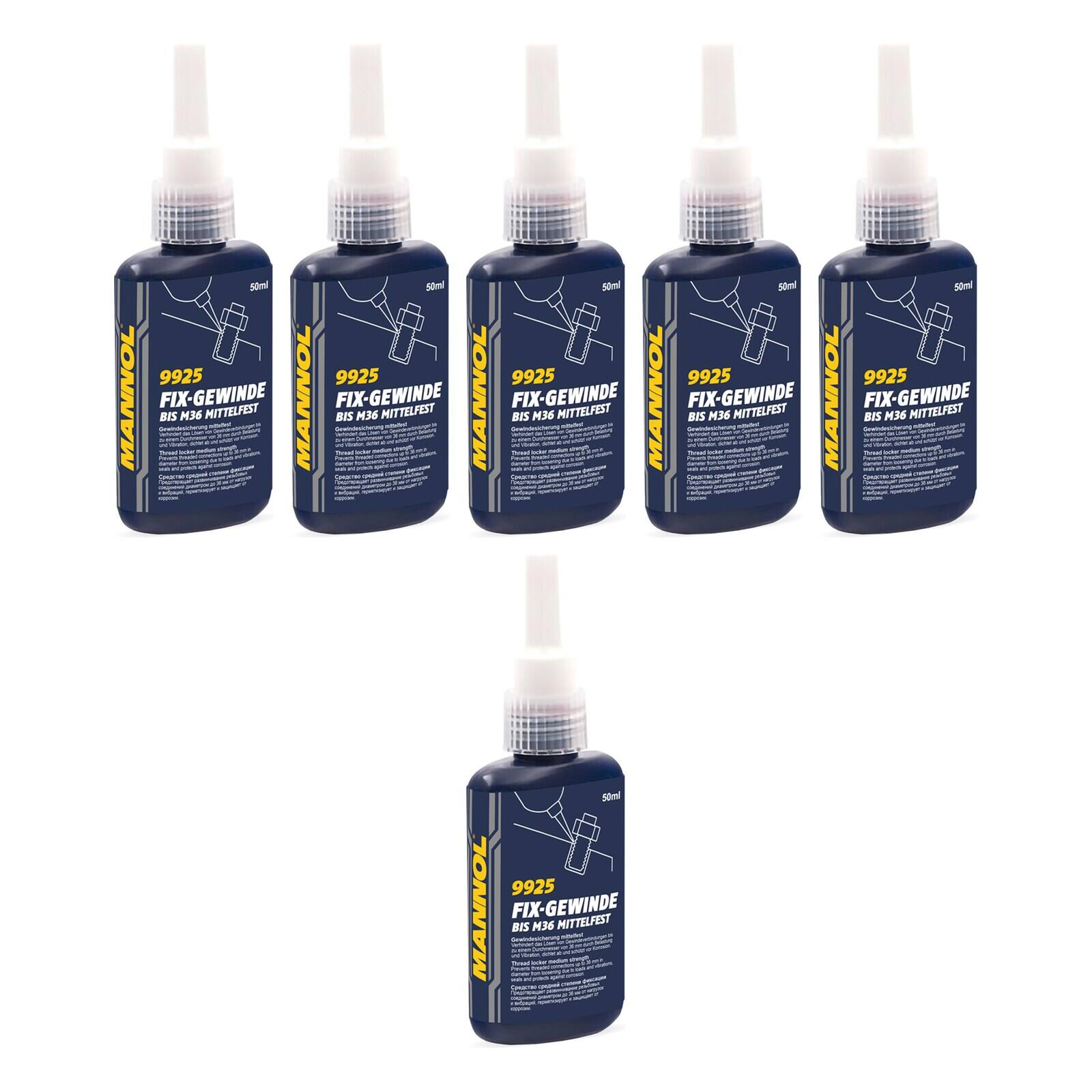 MANNOL 9925 Schraubensicherung Fix-Gewinde mittelfest 6x 50 ml