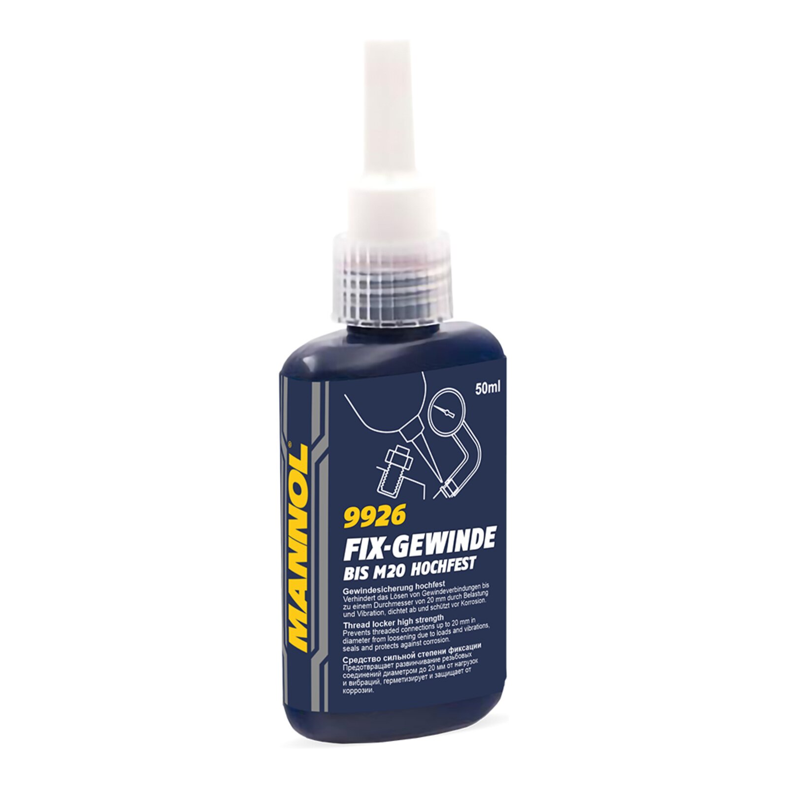 MANNOL 9926 Schraubensicherung Fix-Gewinde hochfest 12x 50 ml