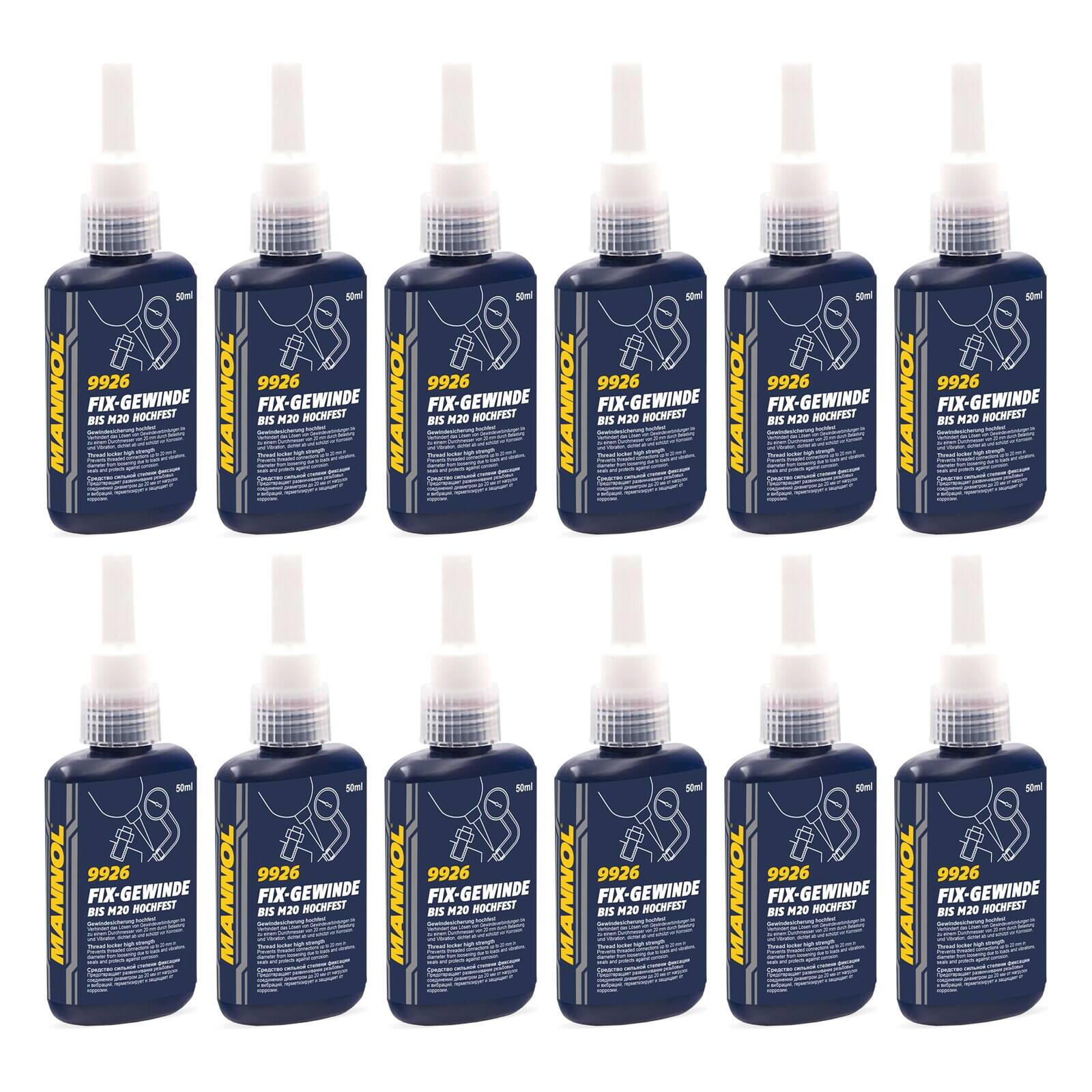 MANNOL 9926 Schraubensicherung Fix-Gewinde hochfest 12x 50 ml