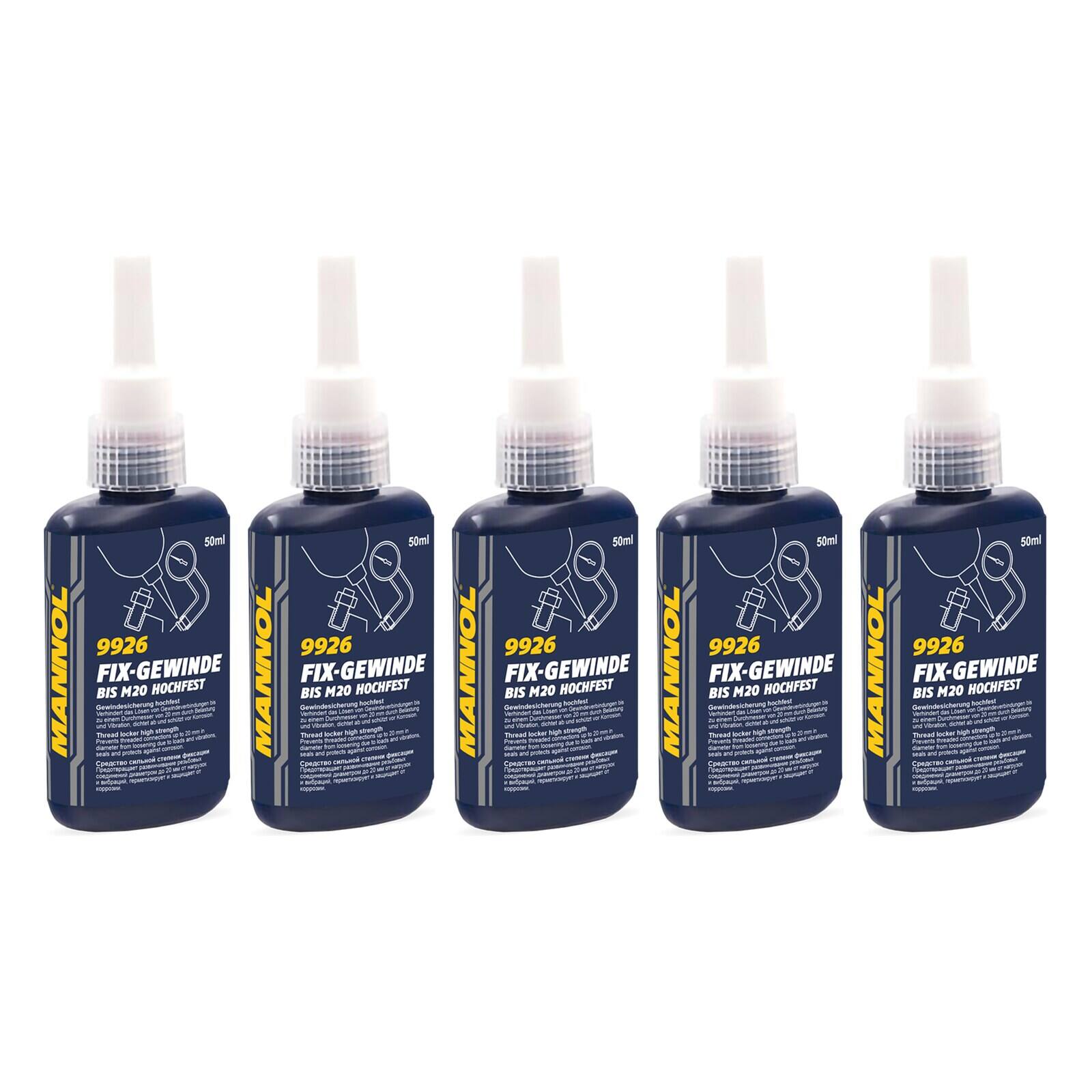 MANNOL 9926 Schraubensicherung Fix-Gewinde hochfest 5x 50 ml