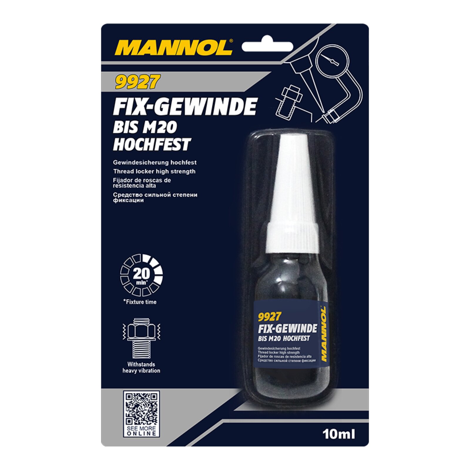MANNOL 9927 Schraubensicherung Fix-Gewinde hochfest 10 ml