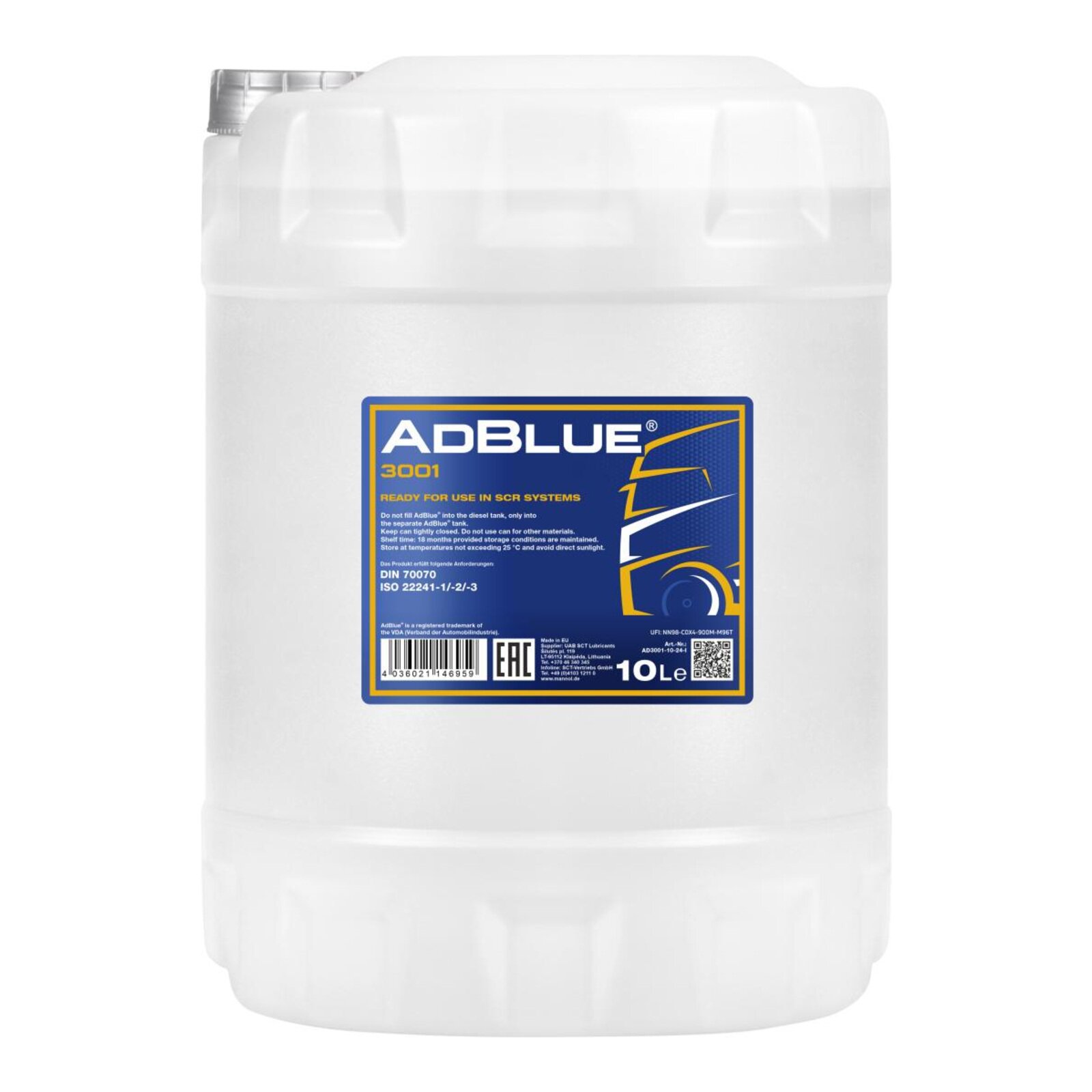 MANNOL AD3001-10 AdBlue Harnstoffl&ouml;sung f&uuml;r SCR Diesel 10 Liter