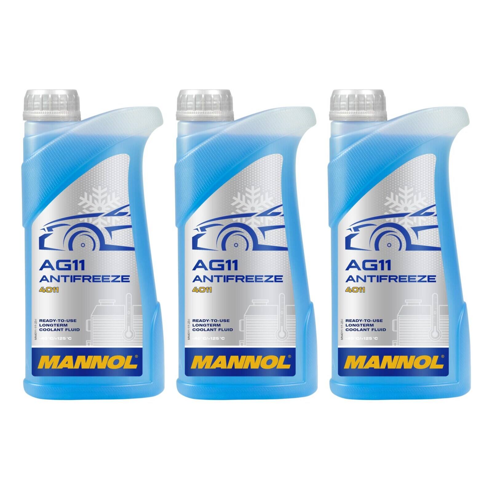 MANNOL MN4011-1 K&uuml;hlerfrostschutz AG11 -40&deg;C Fertigmischung 3x 1 Liter