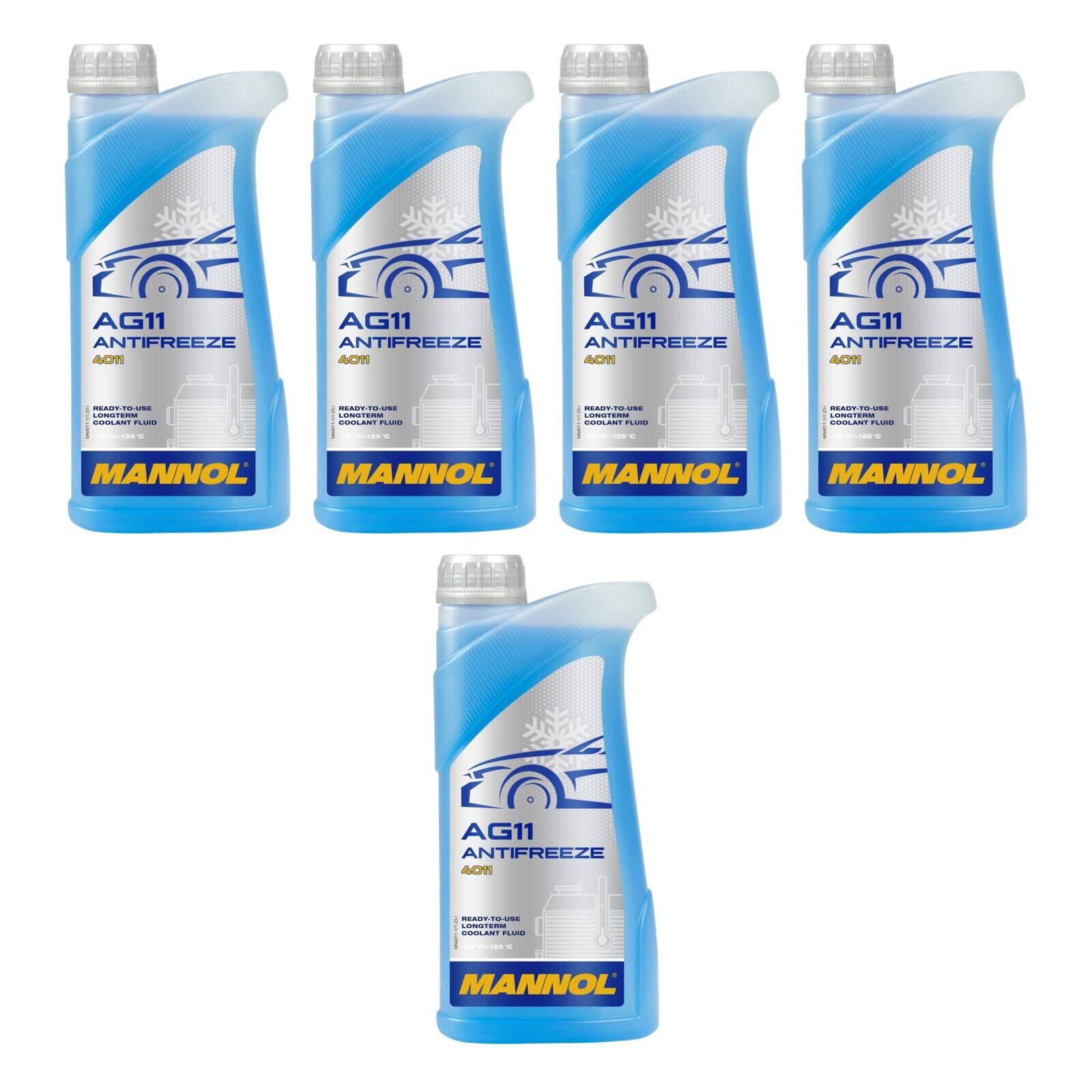 MANNOL MN4011-1 K&uuml;hlerfrostschutz AG11 -40&deg;C Fertigmischung 5x 1 Liter