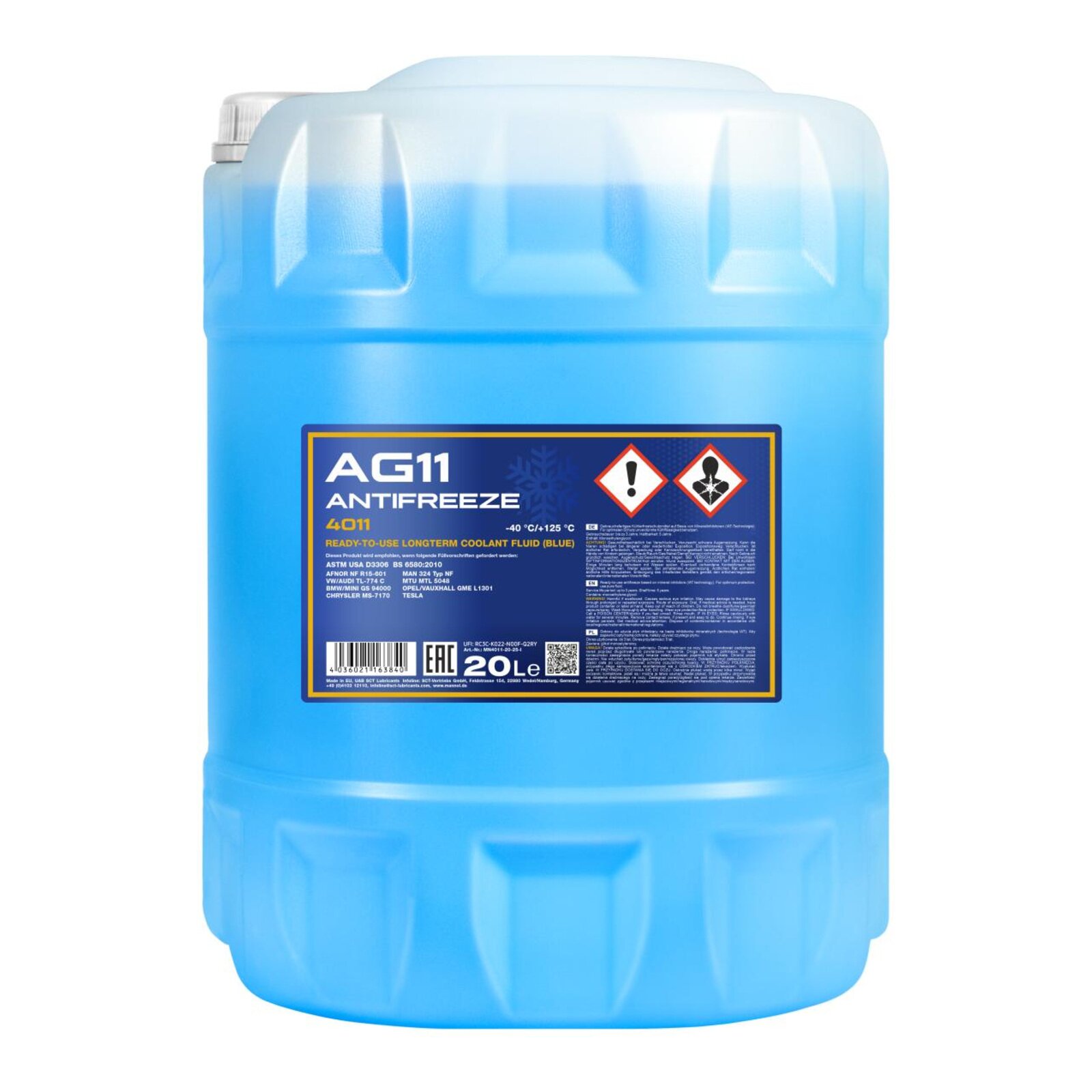 MANNOL MN4011-20 K&uuml;hlerfrostschutz AG11 -40&deg;C Fertigmischung 20 Liter