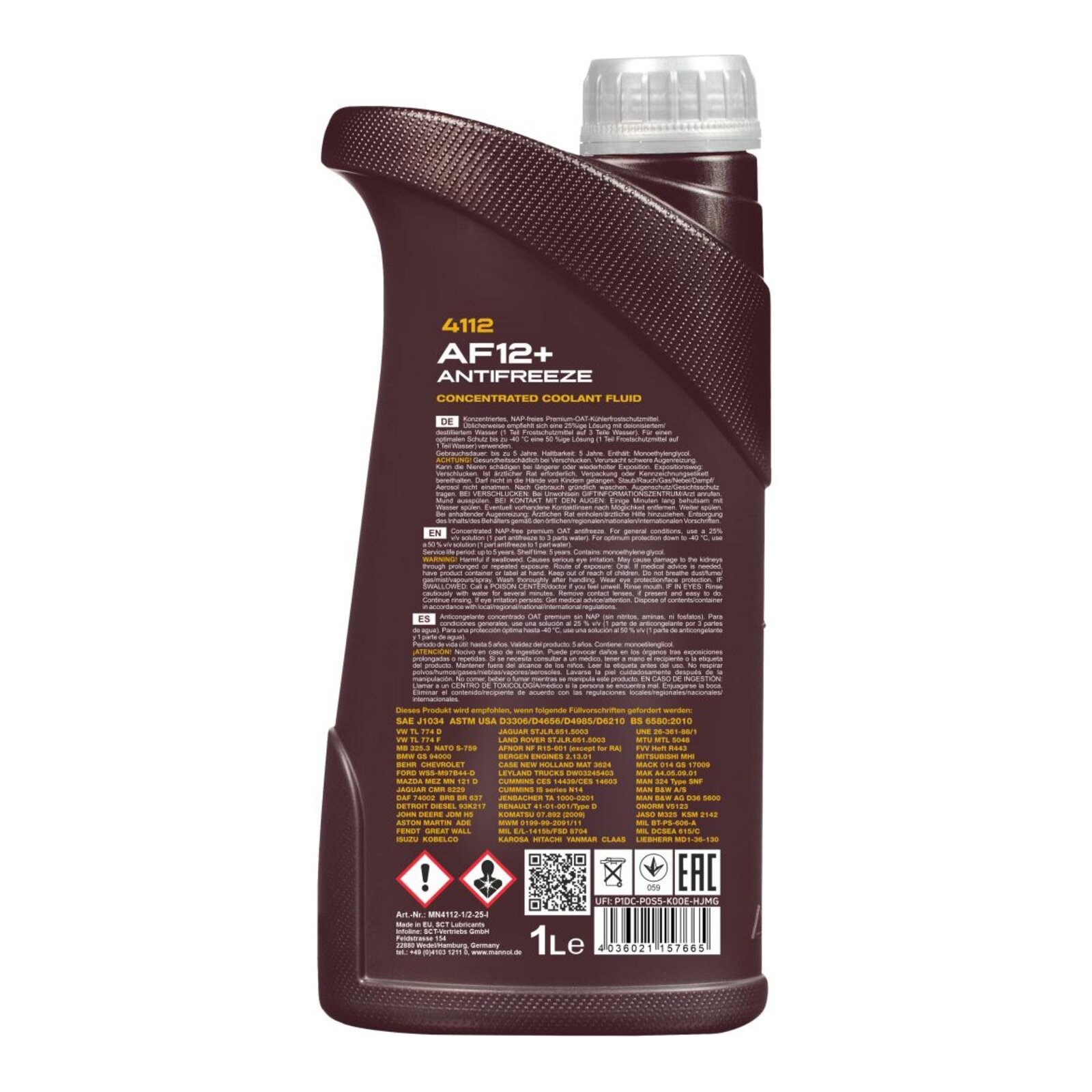 MANNOL MN4112-1 K&uuml;hlerfrostschutz AF12+ Longlife Konzentrat 1 Liter