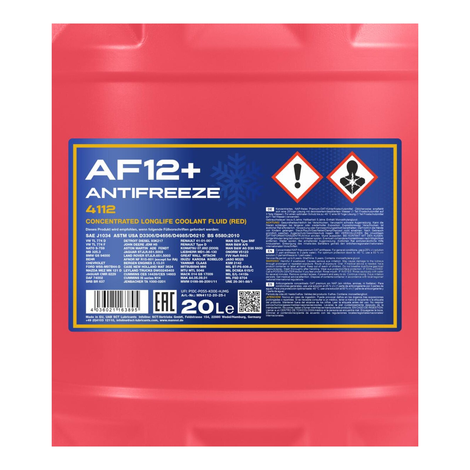 MANNOL MN4112-20 K&uuml;hlerfrostschutz AF12+ Longlife Konzentrat 20 Liter