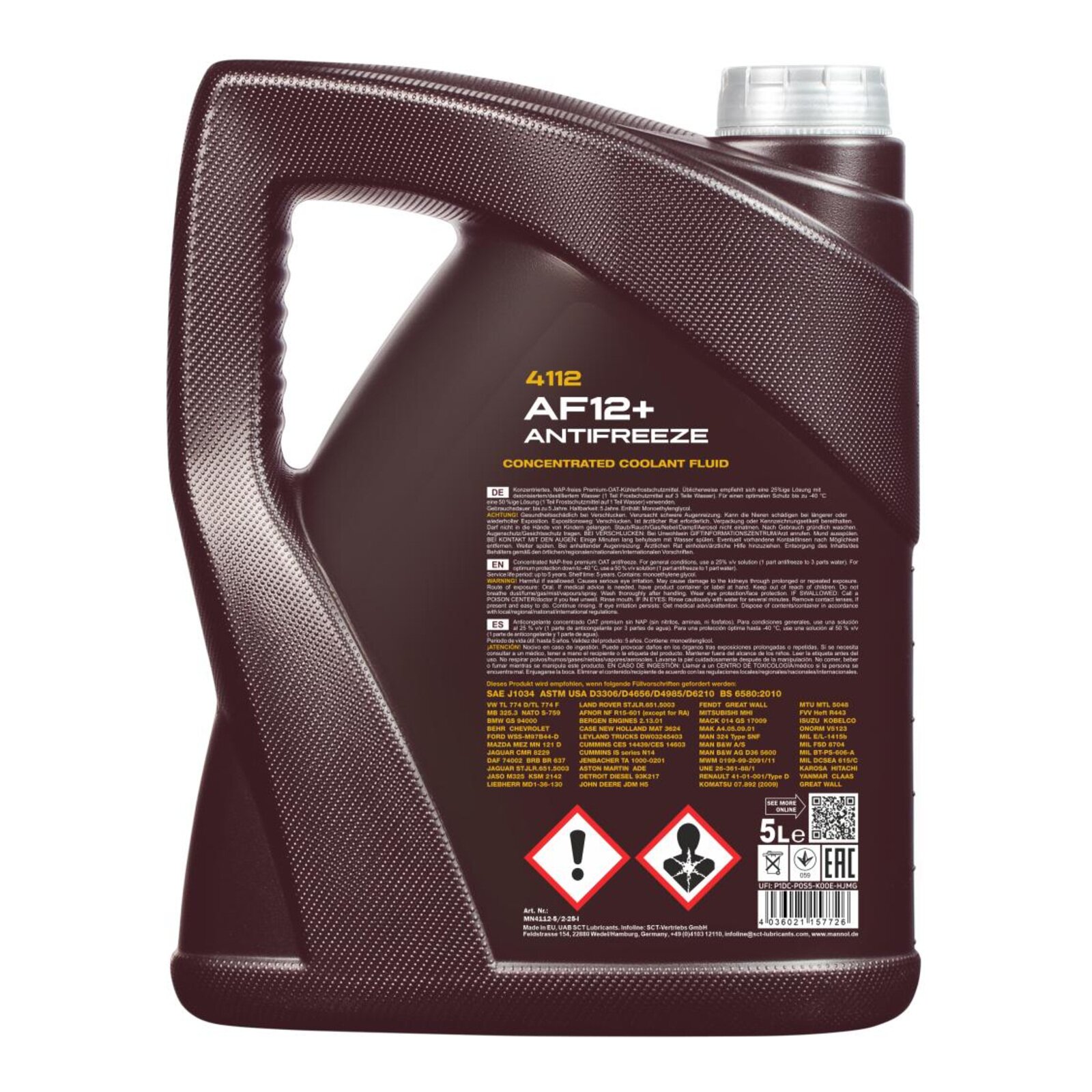 MANNOL MN4112-5 K&uuml;hlerfrostschutz AF12+ Longlife Konzentrat 5 Liter