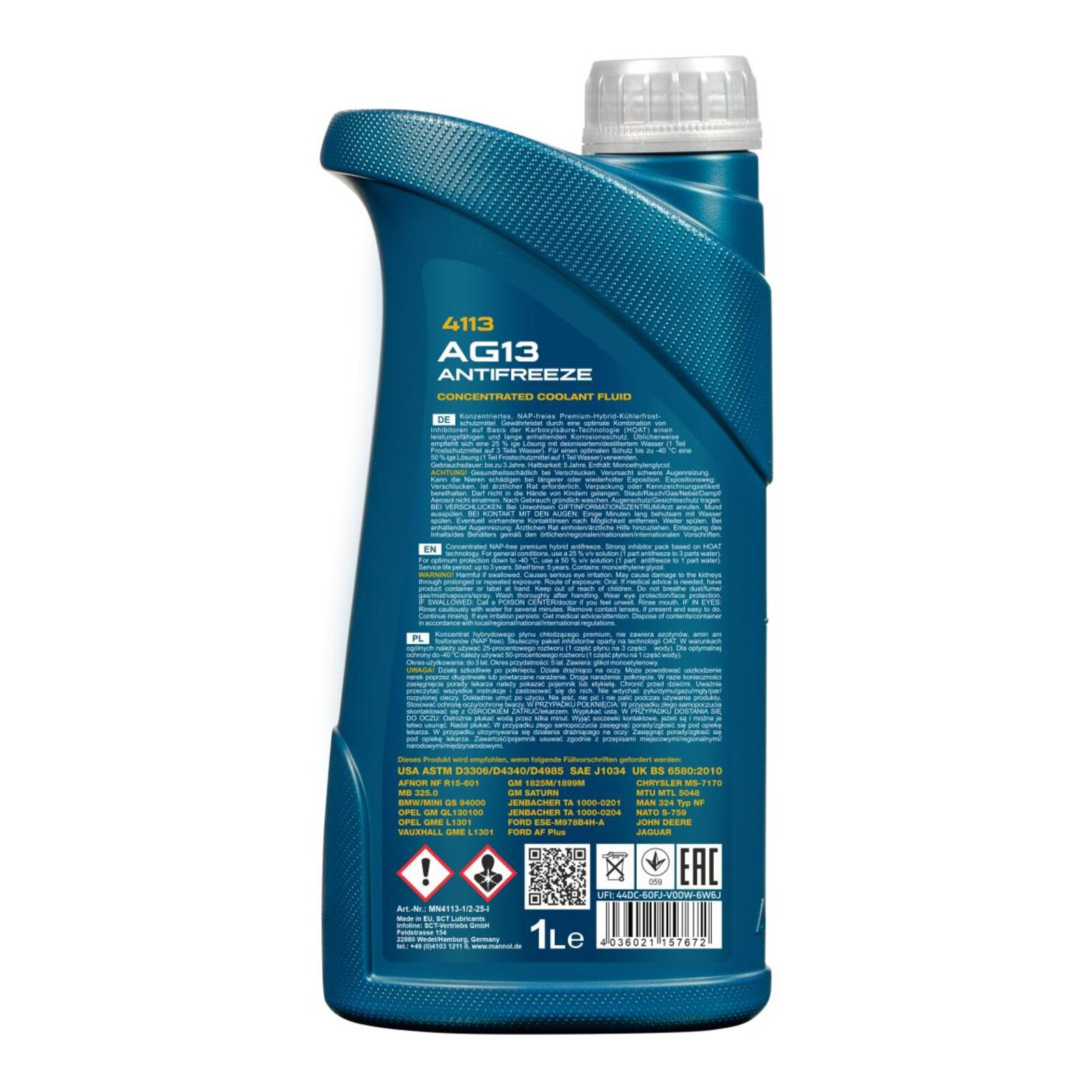 MANNOL MN4113-1 K&uuml;hlerfrostschutz AG13 Hightec Konzentrat 1 Liter