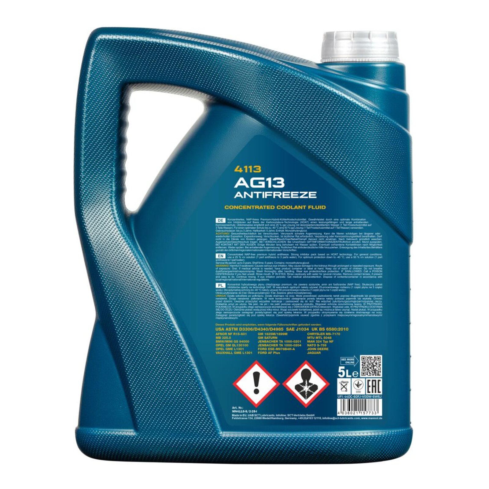 MANNOL MN4113-5 K&uuml;hlerfrostschutz AG13 Hightec Konzentrat 5 Liter