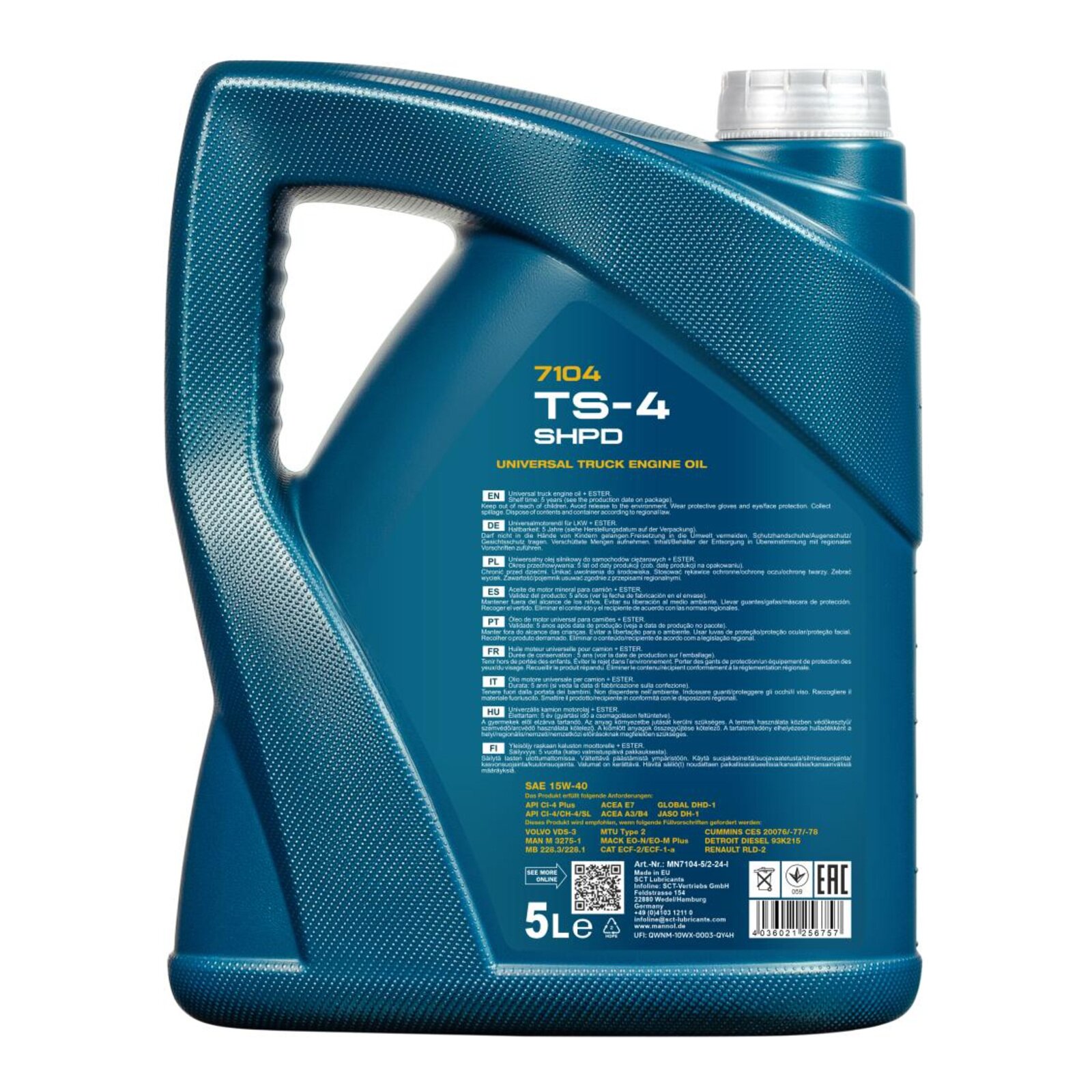 MANNOL MN7104-5 Motor&ouml;l TS-4 SHPD Extra 15W-40 5 Liter