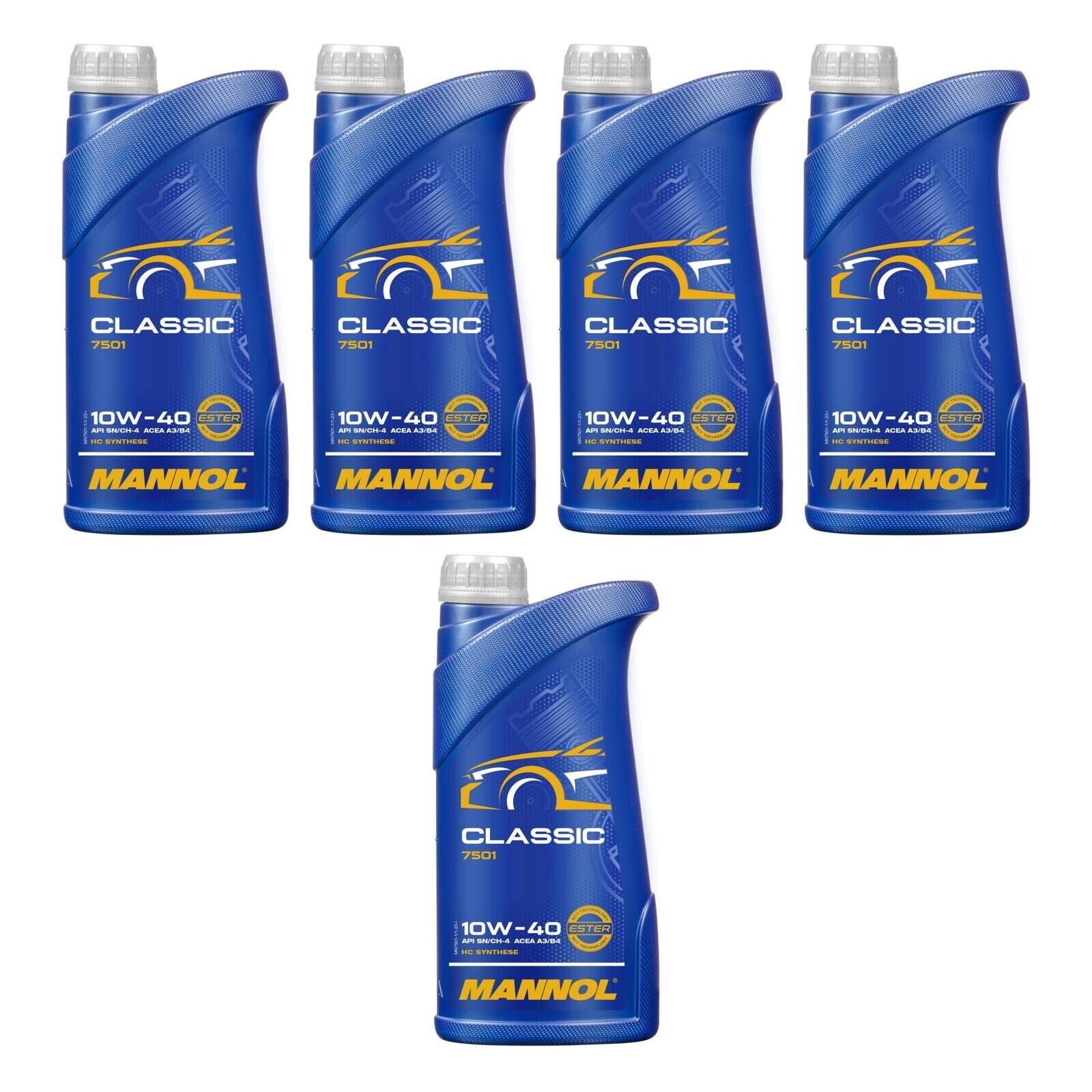 MANNOL MN7501-1 Motor&ouml;l Classic 10W-40 5x 1 Liter