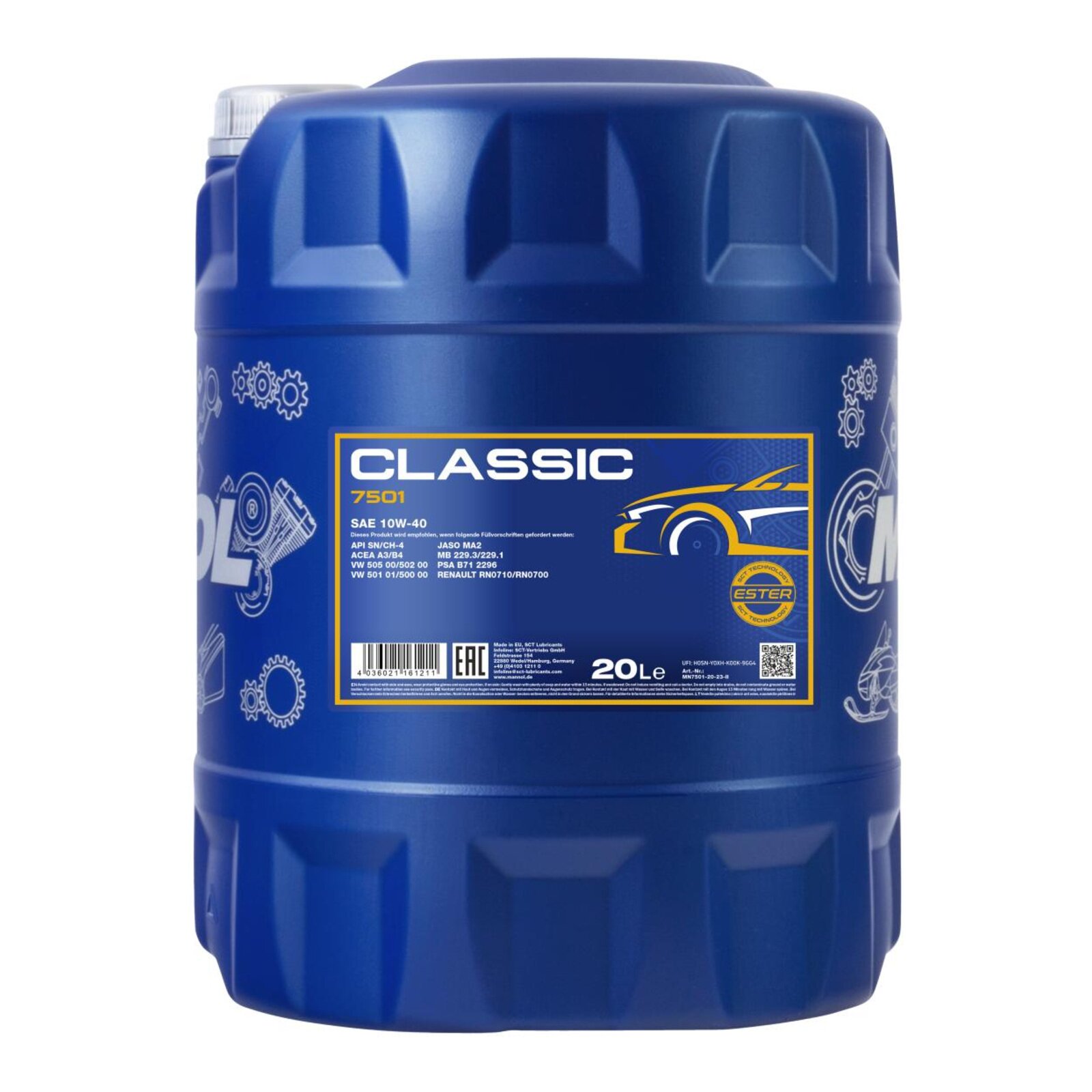 MANNOL MN7501-20 Motor&ouml;l Classic 10W-40 20 Liter