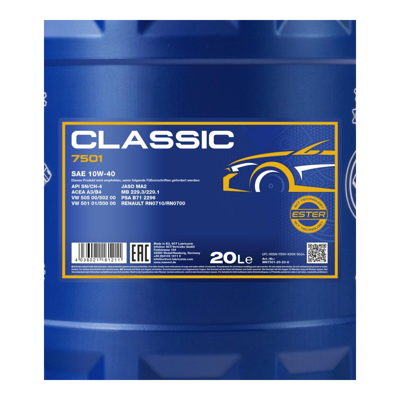 MANNOL MN7501-20 Motor&ouml;l Classic 10W-40 20 Liter