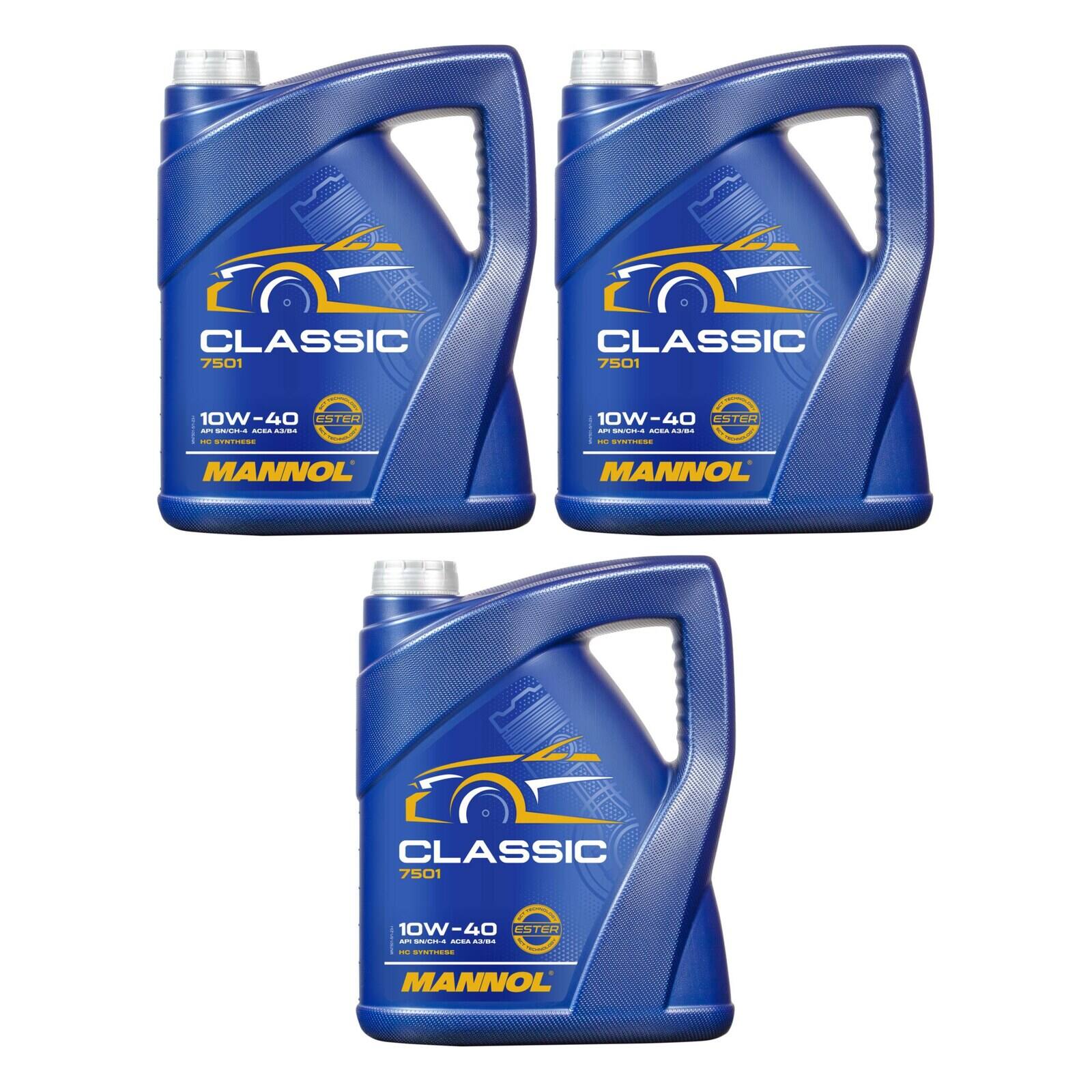 MANNOL MN7501-5 Motor&ouml;l Classic 10W-40 3x 5 Liter