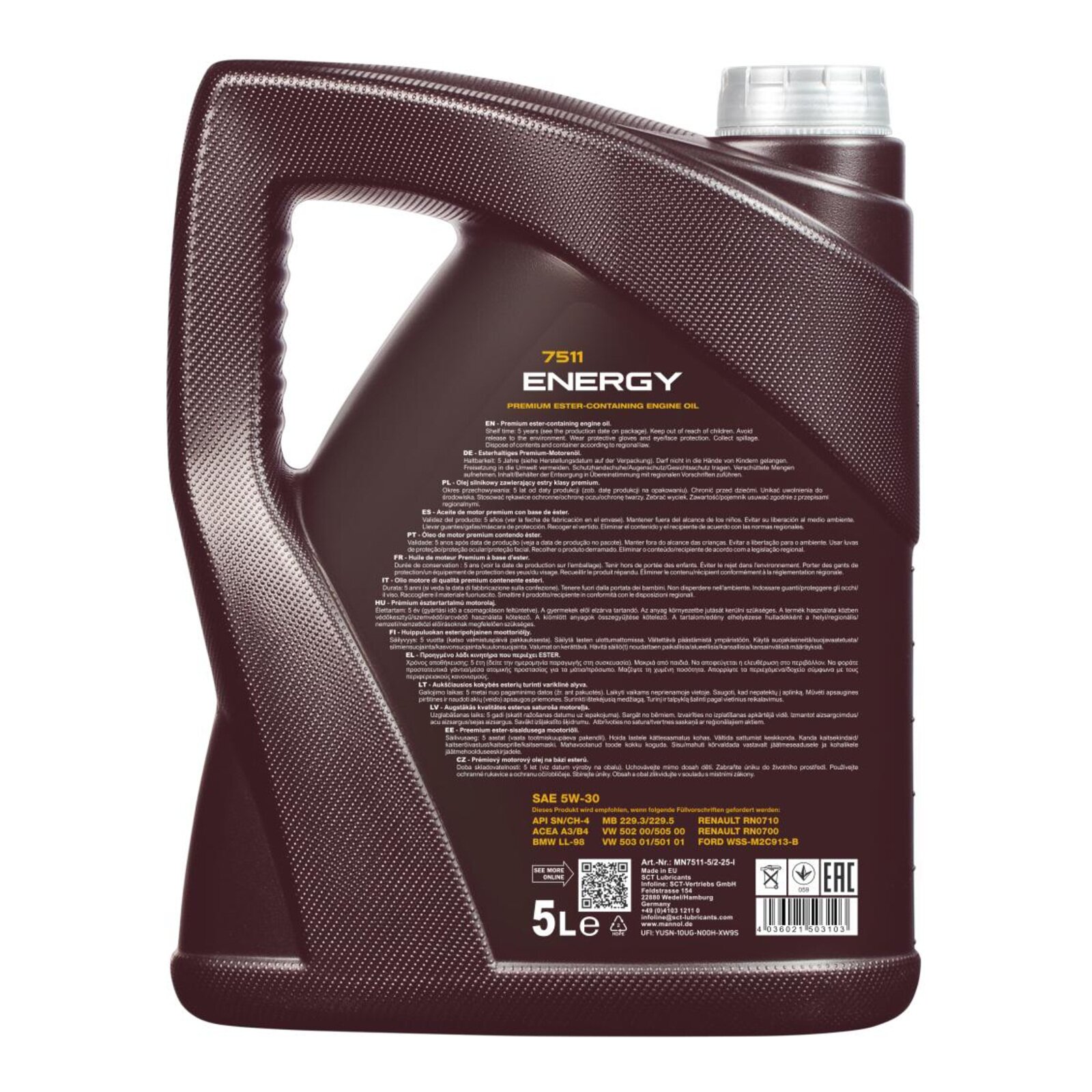 MANNOL MN7511-5 Motor&ouml;l Energy 5W-30 5 Liter