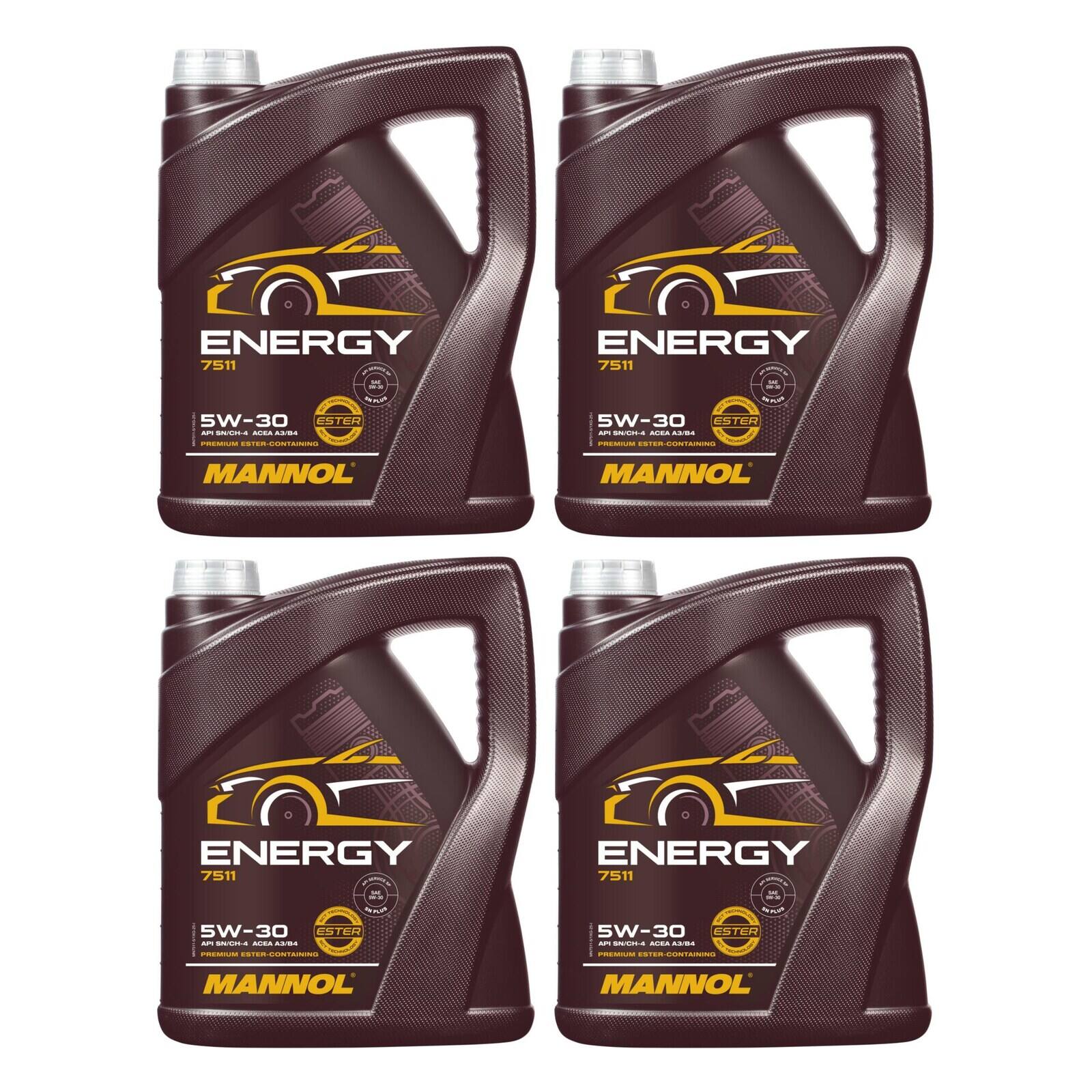 MANNOL MN7511-5 Motor&ouml;l Energy 5W-30 4x 5 Liter
